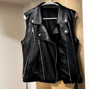 faux leather vest